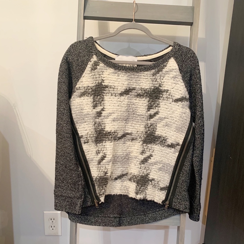 Anthropologie Dolan Grey Checkered Sweater XS